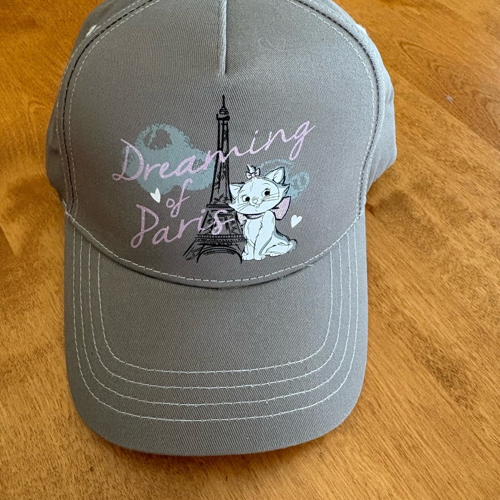 Disney Aristocat Dreaming of Paris Cat Cap - Gray with Pink Accents